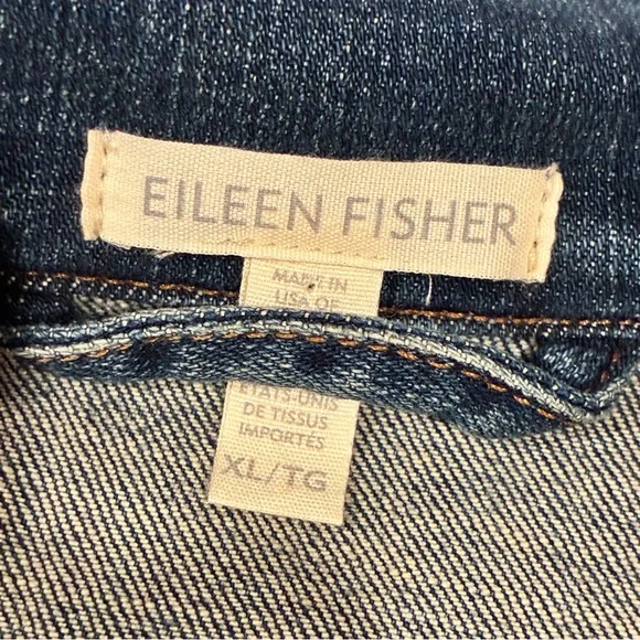 💙 Eileen Fisher Organic Cotton Stretch Denim Jacket – Size XL 💙 - Picture 6 of 9